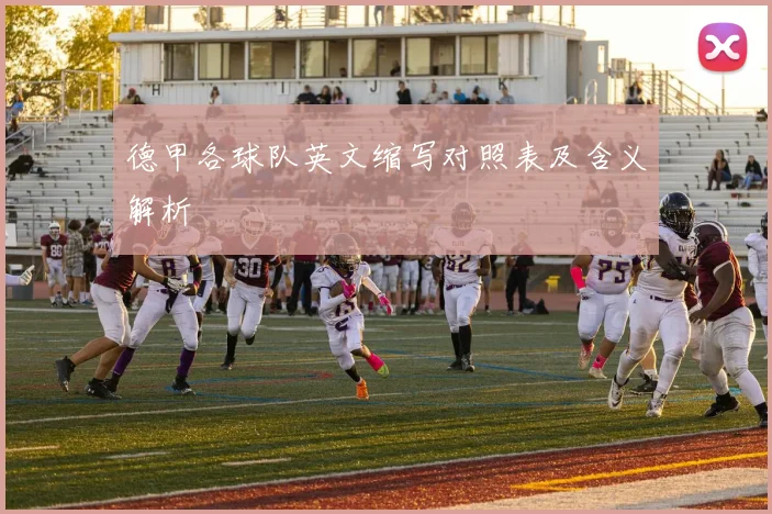 德甲各球队英文缩写对照表及含义解析